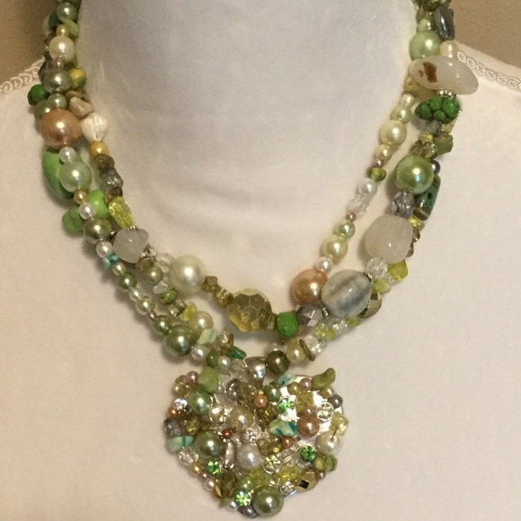 Multi Strand & Multi Gem Necklace & Earrings Set - Picture 2 of 4